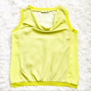Halogen Sleeveless Drape Front Lime Green Top Size Small